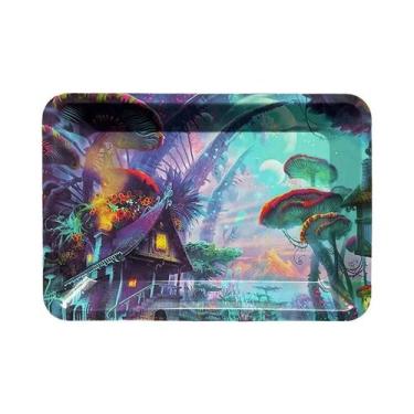 Imagem de Estojo De Metal Para Rolagem De Cigarros 18x12.5cm, Bandeja De Armazen