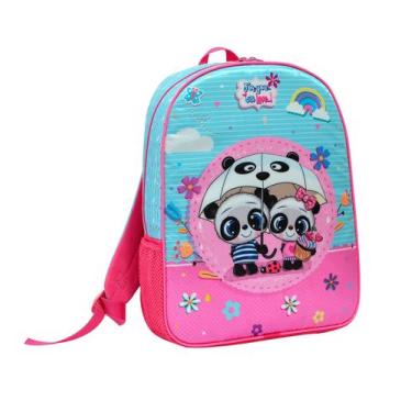 Imagem de Mochila escolar panda baby estojos kids