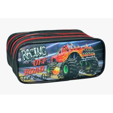 Imagem de Estojo Escolar Três divisões Monster Truck Estojos Kids