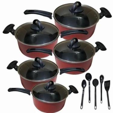 Imagem de Jogo Caçarola Antiaderente  5 Peças + 5 Espátula De Nylon - MARCOLAR, 