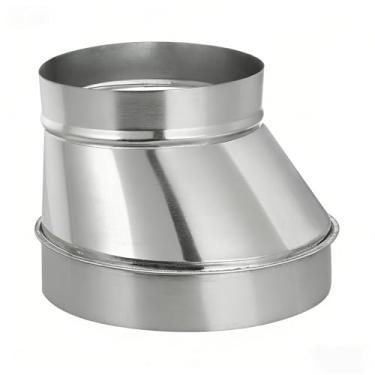 Imagem de ZOWZEA Redutor e aumentador de dutos excêntricos de 20 a 15 cm, adaptador de duto de ar deslocado galvanizado, conector de tubo de metal redondo para exaustor de cozinha, ventilador de banheiro e