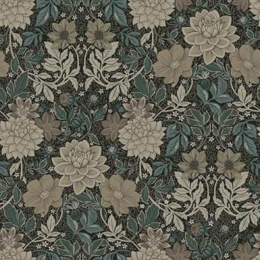 Imagem de VEELIKE Papel de parede floral Dark Moody Dahlia Peel and Stick Vintage William Morris papel de parede para quarto banheiro 48 cm x 890 cm papel de parede vitoriano removível papel de contato