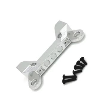Imagem de MYHWDRNU Peças de carro RC compatíveis com Wltoys 104006 104010 104020 104026 1/10 peças de atualização de carro RC Suporte de montagem de para-choque dianteiro de metal (prata)