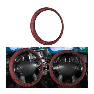 Imagem de Mandark Capa elástica para volante de carro, antiderrapante, sem odor, respirável, fácil de transportar, acessórios de proteção interna automotiva, ajuste universal (vermelho)