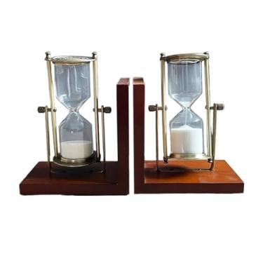 Imagem de Suportes de livros para estudo em casa ampulheta enfeites de livros estante de escritório estante de livros decoração de artesanato de mesa estante de livros