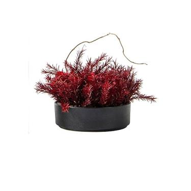 Imagem de Árvore artificial vermelha chinesa, planta de flor artificial, em vaso, recepção, hotel, clube, vendas, escritório, decoração interna, sala de estar, mesa, decoração de flores, árvore falsa (A)