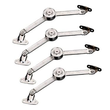 Imagem de Dobradiças 4 peças de dobradiças hidráulicas aleatórias para suporte de porta de armário de cozinha dobradiça ajustável para móveis guarda-roupa aba de elevação permanece rígida