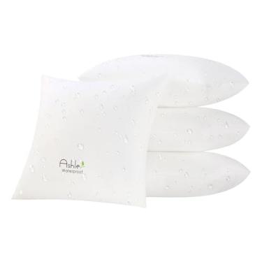 Imagem de Travesseiros para ambientes externos, 66 x 66 unidades, pacote com 4, almofadas quadradas premium resistentes à água, à prova d'água, para sofá, sofá, varanda, pátio, sala de estar, quarto, móveis