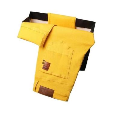 Imagem de Calças Jeans Masculinas De Algodão Stretch Em 6 Cores, Corte Clássico 