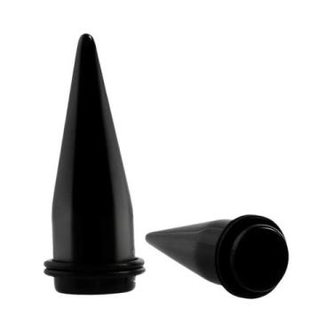 Imagem de Alargador De Orelha Em Acrílico Espiral Preto E Branco 12mm-24mm, Expa