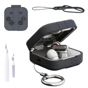 Imagem de Capa protetora para fone de ouvido NOUKAJU (com mosquetão + cordão + caneta de limpeza) à prova de quedas, arranhões, capa para fone de ouvido Nothing Ear 3 (preto)