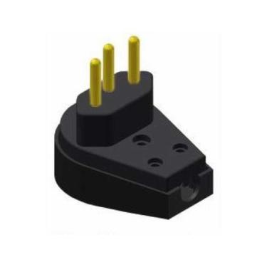 Imagem de Pino Macho 3p 10a Triangular Com Prensa Cabo Preto - Ilumi