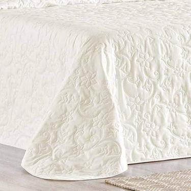 Imagem de Cobre Leito Queen Bouti Mavie Floral 180 Fios 3 Peças - Marfim