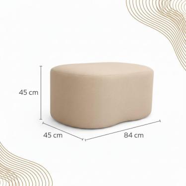 Imagem de Puff Feijão Curvo Orgânico Redondo Sala Confortável Moderno Suede Terracota