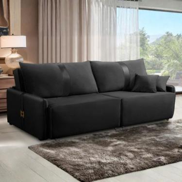 Imagem de Sofá Retrátil Reclinável Manhattan 200cm Veludo Star Confort - VS Móve