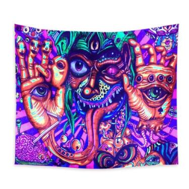 Imagem de Tapeçaria fluorescente, estética de sala de parede, 150x150cm, microte