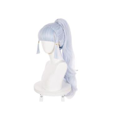 Imagem de Peruca de cosplay Genshin Impact Kamisato Ayaka para o Halloween - tai