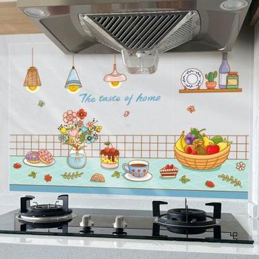 Imagem de Adesivos de parede de cozinha, papel de parede impermeável à prova de 