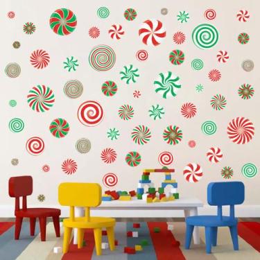 Imagem de Adesivos de parede Christmas Candy Peppermint Swirl PVC 40x60cm - yiwe