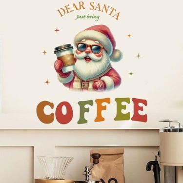 Imagem de Adesivos de parede Papai Noel Café Natal PVC 30x50cm - yiweisai