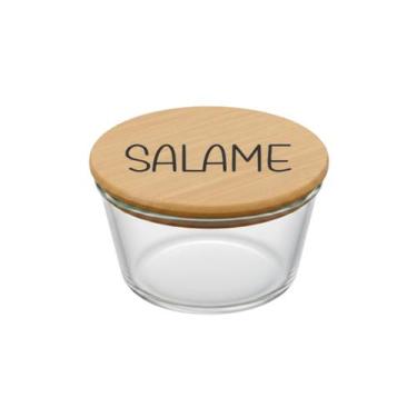 Imagem de Pote Hermético Redondo Vidro e Tampa de Bambu (380 ml) Salame - Casa V