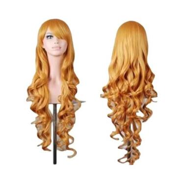 Imagem de Peruca Colorida Para Cosplay Feminino, Cabelo Longo Com Ondas Grandes,