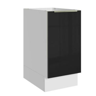 Imagem de Balcão de Cozinha 40 cm 1 Porta (Sem Tampo) Lux Madesa, Branco/Preto