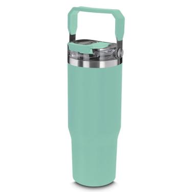Imagem de Garrafa Copo Térmico Parede Dupla Em Aço Inox Verde 950ml