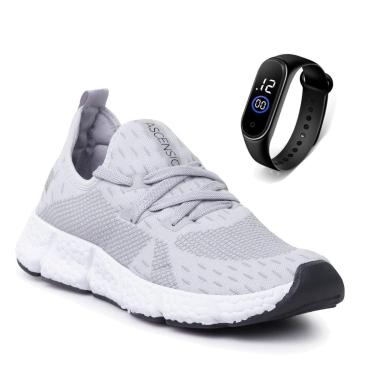 Imagem de Combo Tênis Masculino Esportivo Com Relógio Fino Perfeito para Caminhar, Treinar e Usar...