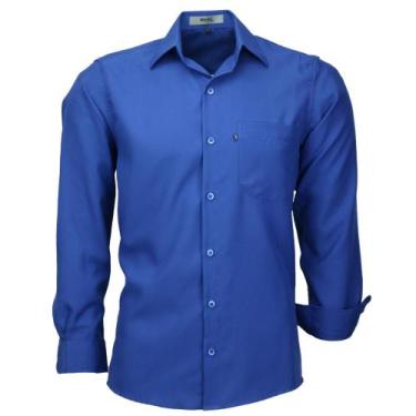 Imagem de Camisa Social Amil Microleve Masculina Clássica Manga Longa Não Amassa