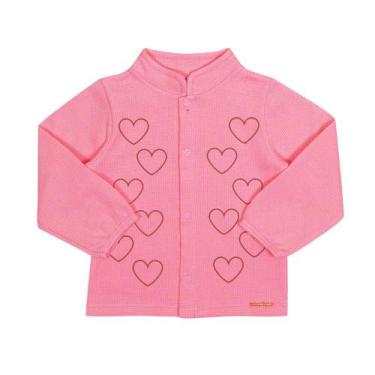 Imagem de Casaco Infantil Menina Corações Rosa Neon Marlan Baby, 2