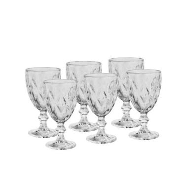 Imagem de Conjunto 6 Taças de Vinho de Vidro Diamond 265 ml Lyor