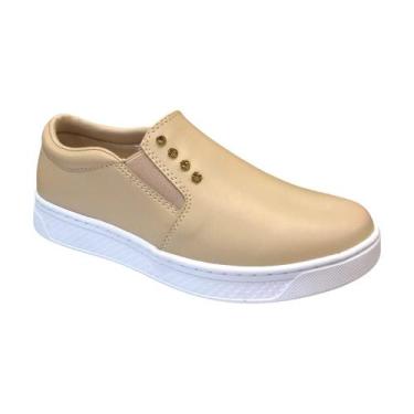 Imagem de Tênis Casual Fem Ramarim Slip On Napa Brilho Nude 24-87206, 36, Nude