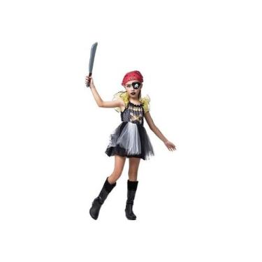 Imagem de Fantasia Pirata Infantil Para Menina Com Tapa-Olho e Bandana - Fantasi