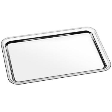 Imagem de Bandeja Inox Tramontina Retangular Buena Escritório Empresa 49cm Grand
