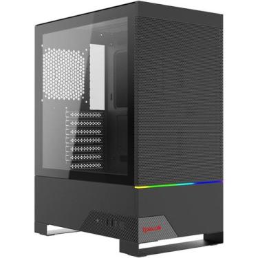 Imagem de Gabinete gamer preto mid tower sem fan redragon carbon ca-610b