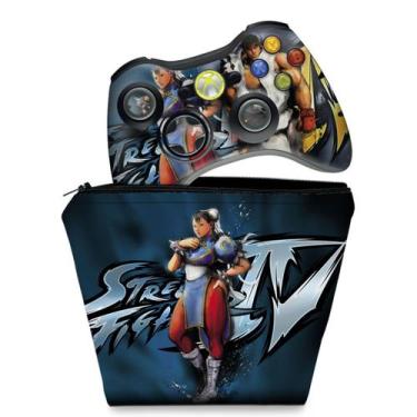 Imagem de Capa Case E Skin Compatível Xbox 360 Controle - Street Fighter 4  B -