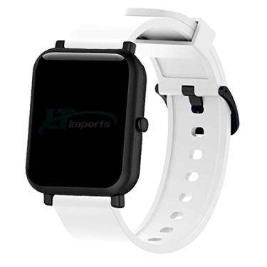 Imagem de Pulseira 20mm Silicone compatível com Amazfit Bip - Amazfit GTS - Amazfit GTR 42mm - Galaxy Watch Active 1 e 2 - Galaxy Watch 3 41mm - Galaxy Watch 42mm - Marca LTIMPORTS (Branco)