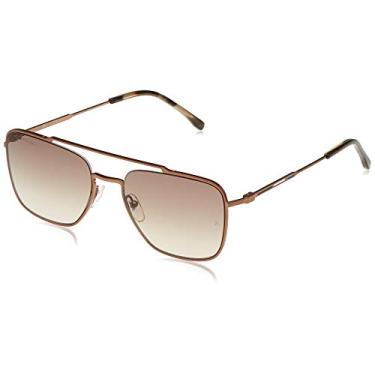 Imagem de Lacoste Óculos de sol aviador masculinos L105snd, Bronze/gradiente cáqui, 55 mm