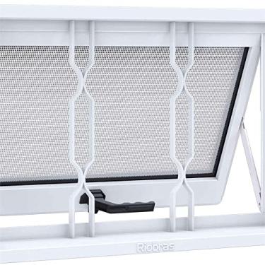 Imagem de Janela de Aço Máximo-Ar com Grade Mosaico Riobras 40cmx60cm Branco