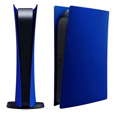 Imagem de Capa para PlayStation 5 edição digital, painéis para console PS5, acessórios para placa, protetor de placa de substituição com proteção contra poeira e riscos – digital, azul