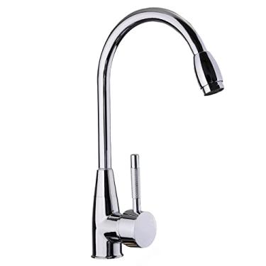 Imagem de Torneira giratória de aço inoxidável 360 graus torneira misturadora de água quente e fria torneira de cozinha de prata torneira do banheiro, 1, china