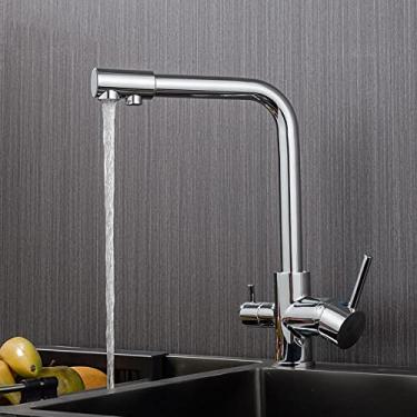 Imagem de Torneira Filtrada de Cozinha Balck com Dot Brass Purificador Torneira Dupla Torneira de Água Potável Vaso Misturador Torneira, 7, Cromo, China