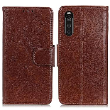 Imagem de HONGYAN Capa de telefone Para Sony Xperia 10 III Nappa Textura Horizontal Caixa de Couro Flip com suporte e Card Slots & Carteira Capa protetora