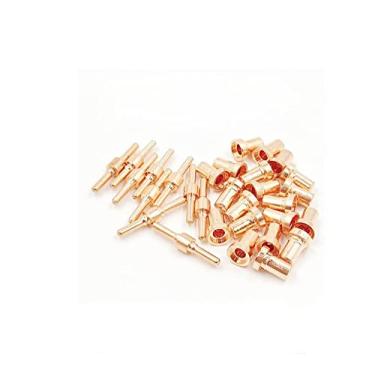 Imagem de Qiang Han 20 peças de cobre vermelho estendido longo ponta de cortador de plasma kit de eletrodos e bicos de consumo Mayitr para corte PT31 LG40 40A