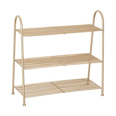 Imagem de prateleira de sapatos Prateleira de armazenamento de metal 3-tier prateleiras de armazenamento multi-função prateleira de armazenamento para cima Toalhas de plantas de plantas eletrônicas e mais Sapat