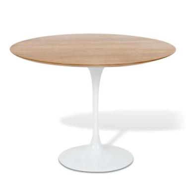 Imagem de Mesa De Jantar Tulipa Saarinen Redonda 160 Cm Madeira Base Branca - Ee