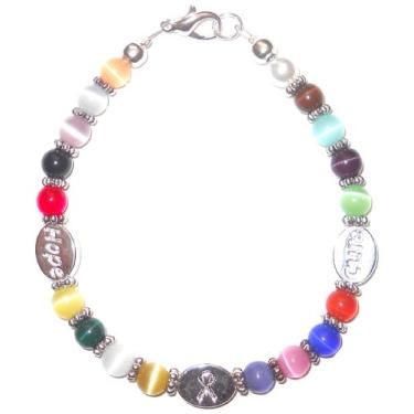 Imagem de Prepackaged (7 3/4 in.) Cancer Awareness Bracelet HOPE FOR THE CURE, 6mm