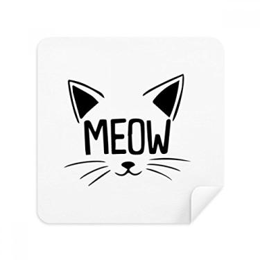Imagem de Mewing Cat Head Quote DIY Design Óculos Limpador de Tela Tecido Camurça Pacote com 2