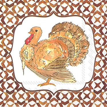 Imagem de Ideal Home Range 20 guardanapos de almoço de papel Roseanne Beck Turkey, brancos